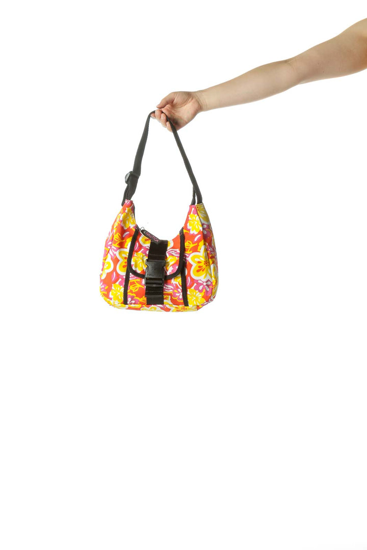 Orange Print Nylon Bag