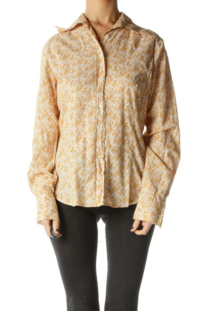 Yellow Floral Long Sleeve Top