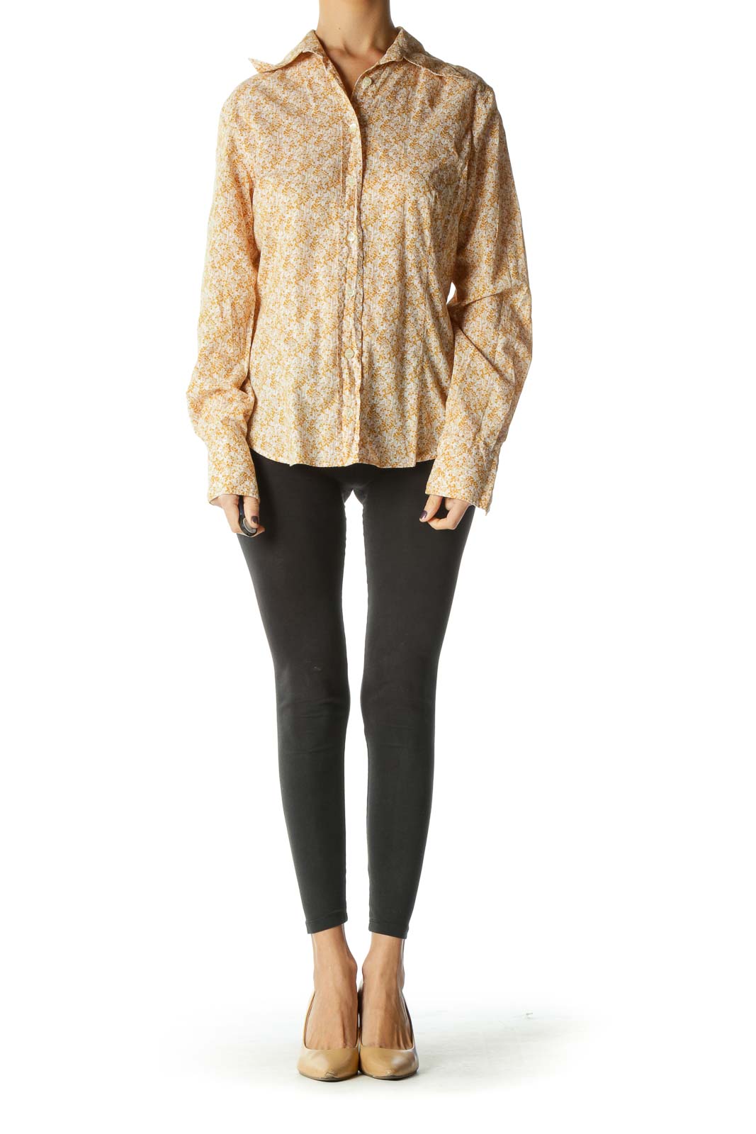 Yellow Floral Long Sleeve Top