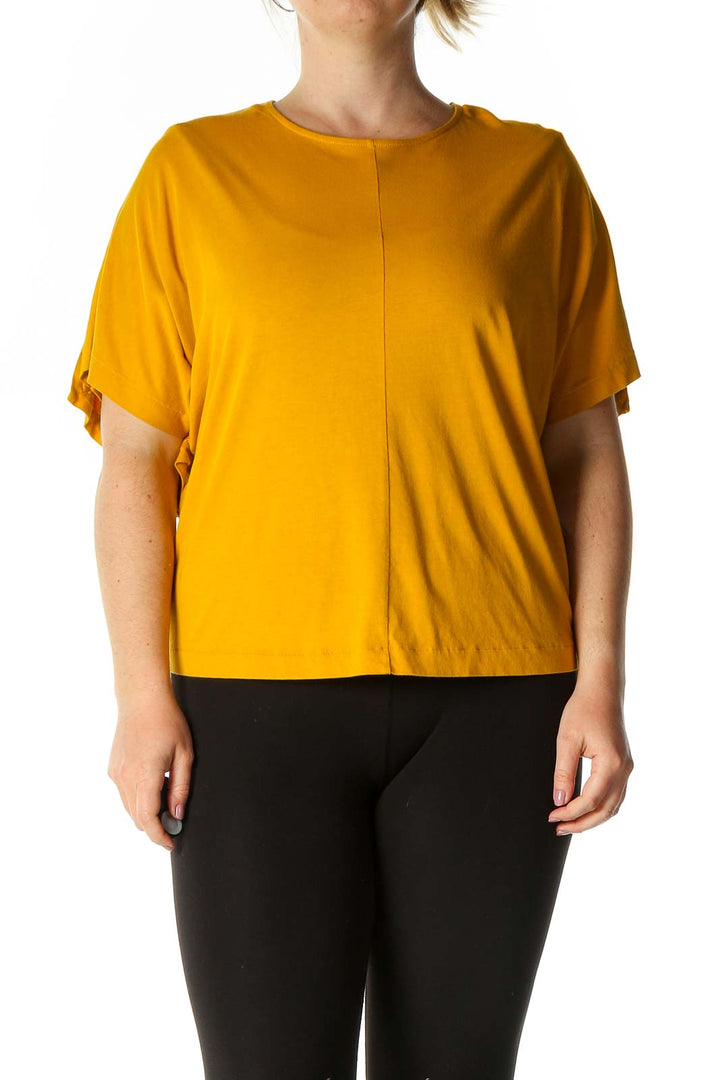 Yellow Solid Casual Blouse