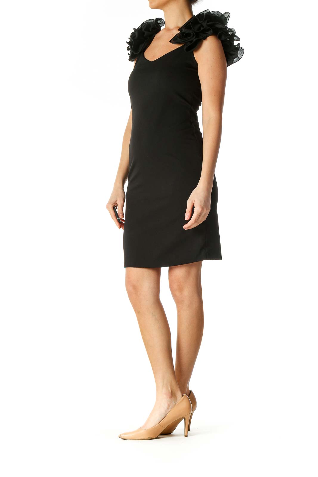 Black Solid Classic Shift Dress