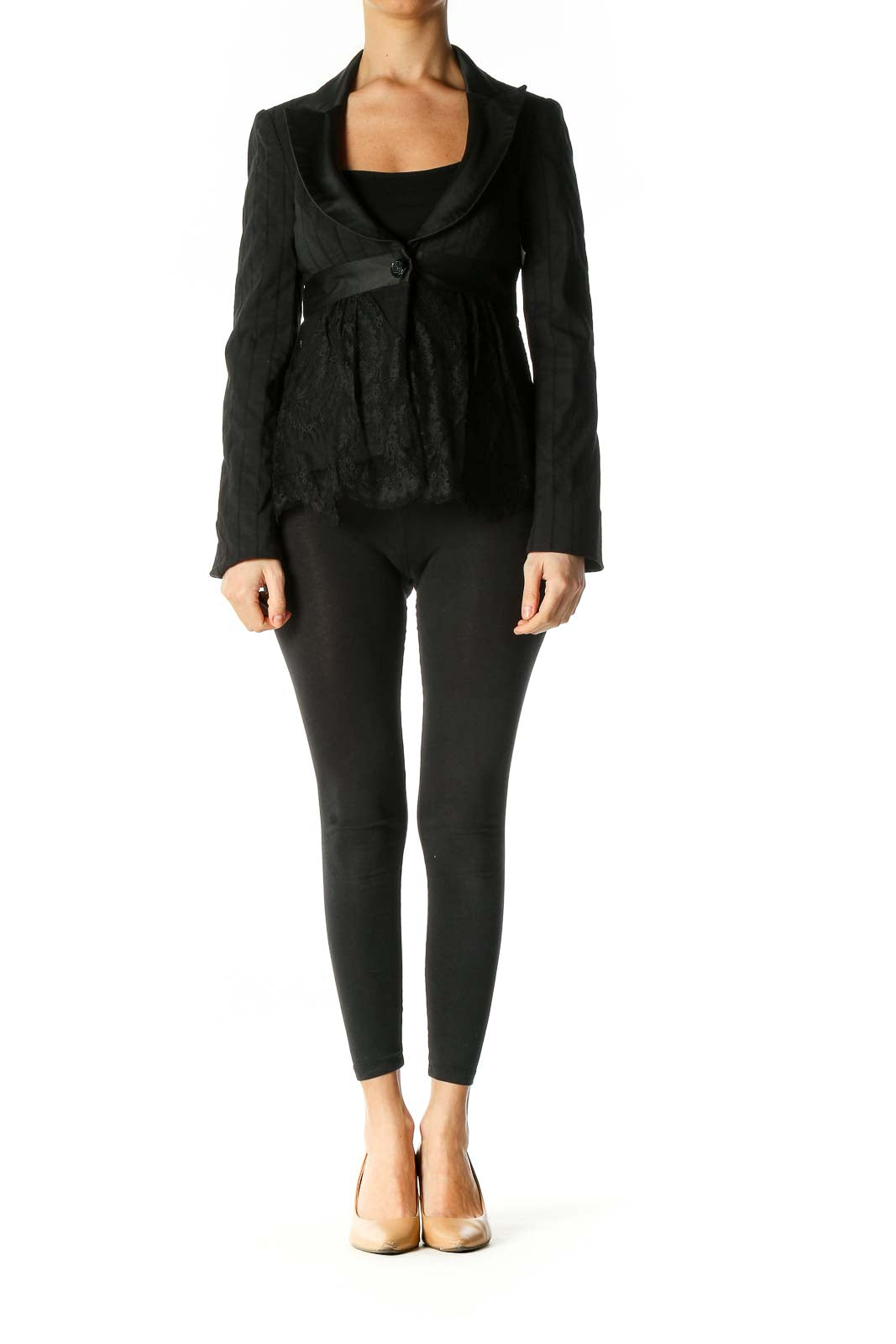 Black Lace Texture Blazer