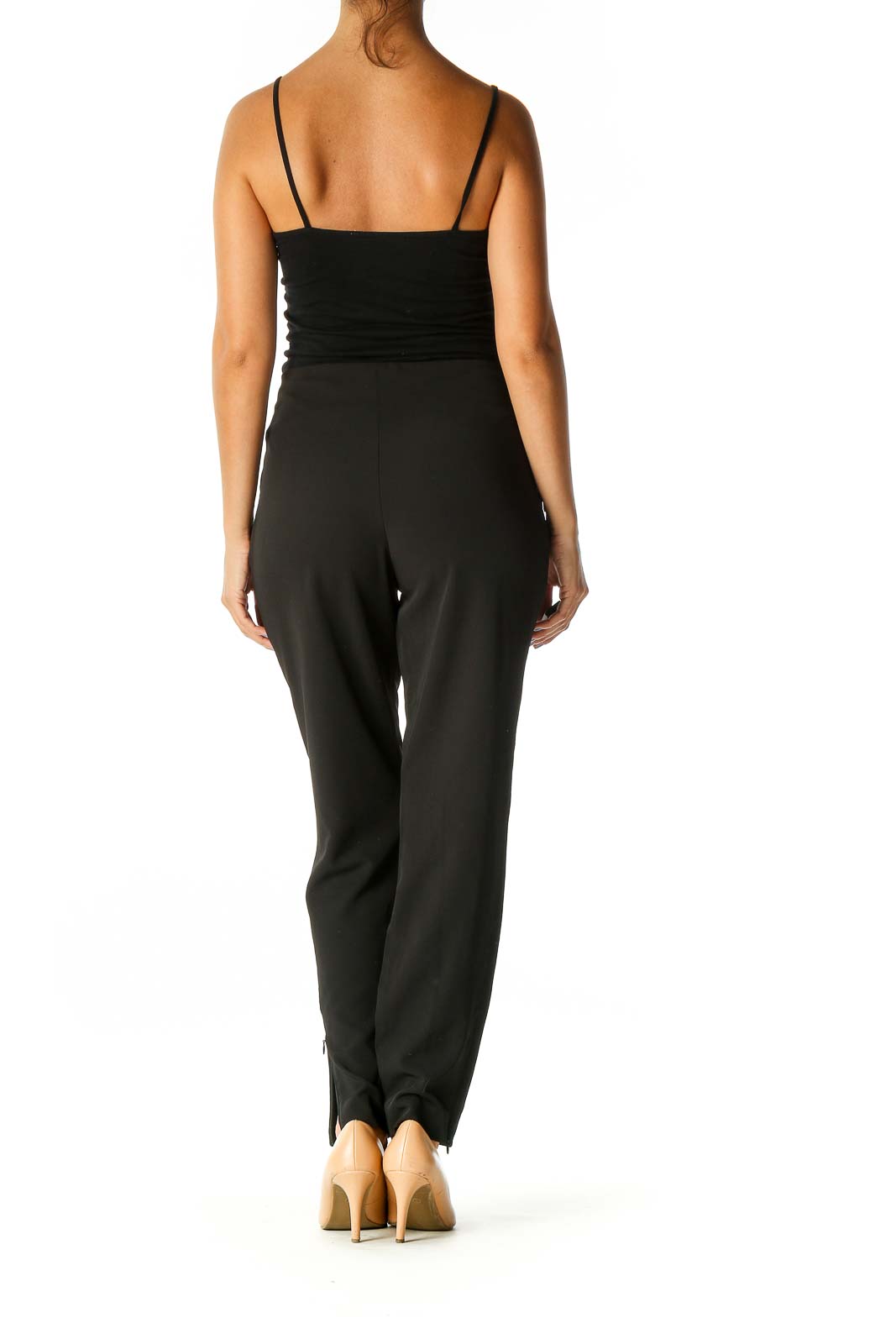 Black Solid Classic Trousers