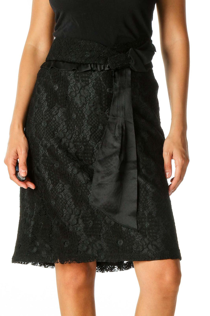 Black Lace A-Line Skirt