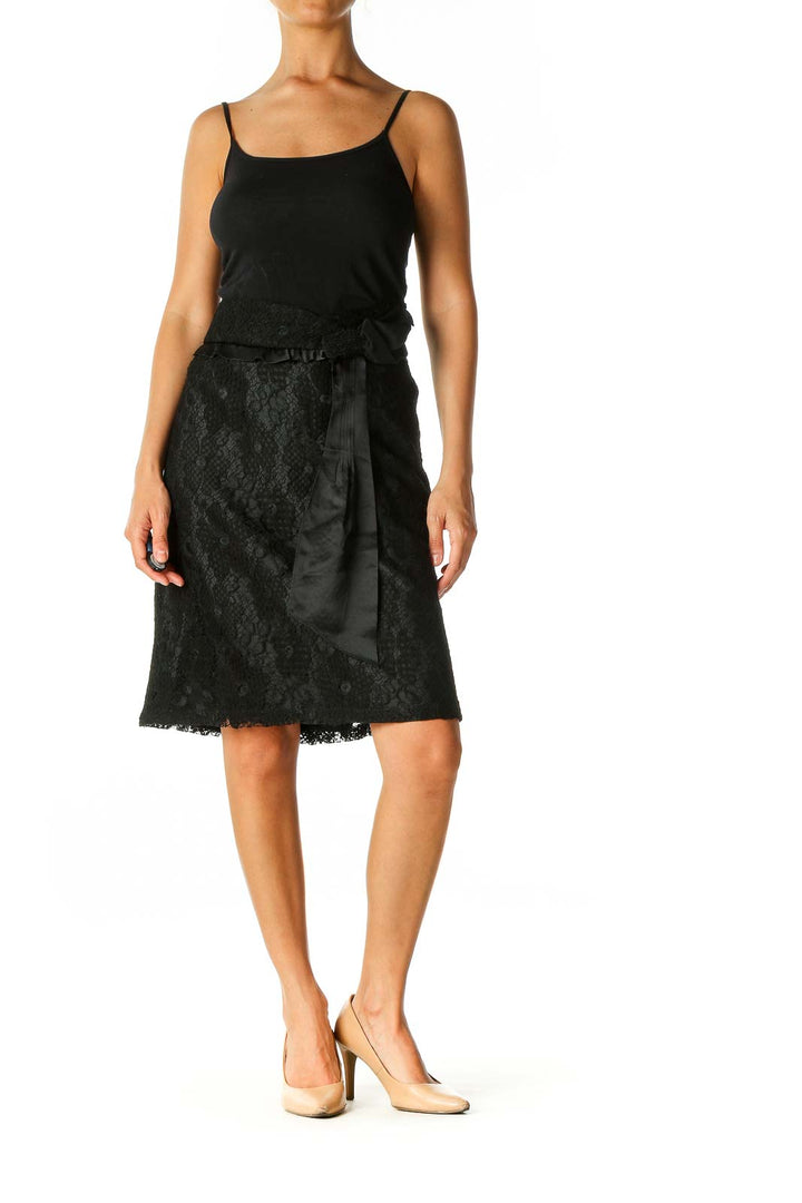 Black Lace A-Line Skirt