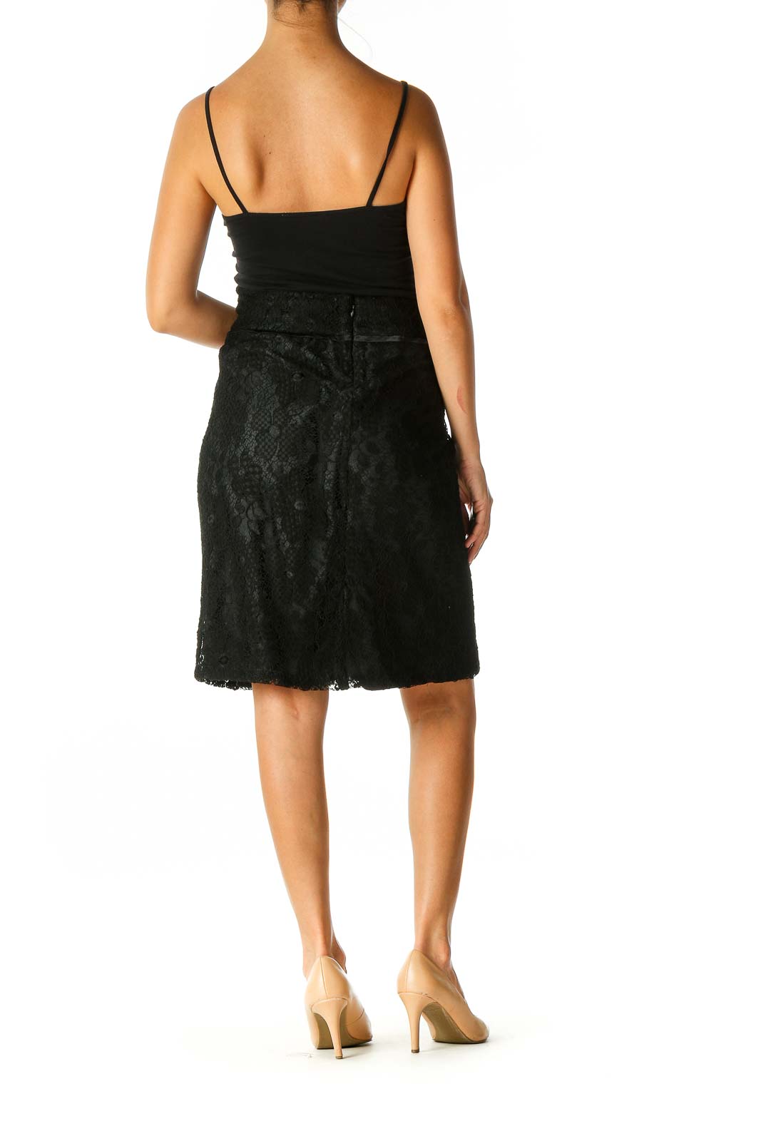 Black Lace A-Line Skirt