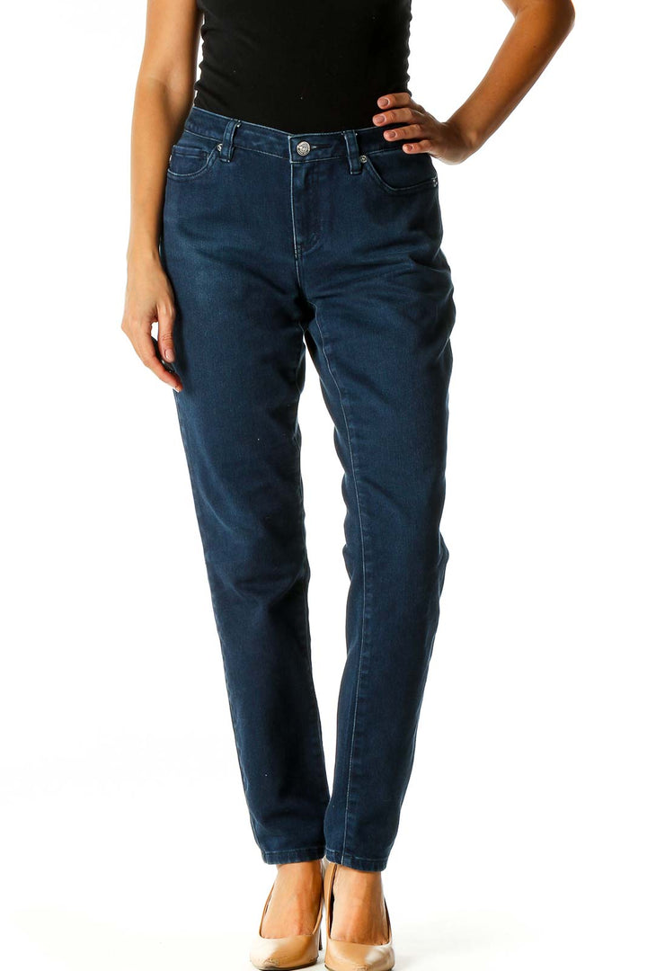 Blue Straight Leg Jeans