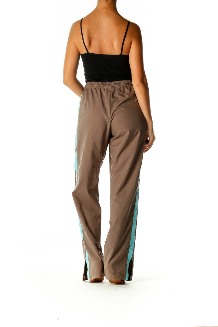 Brown Solid Casual Sweatpants