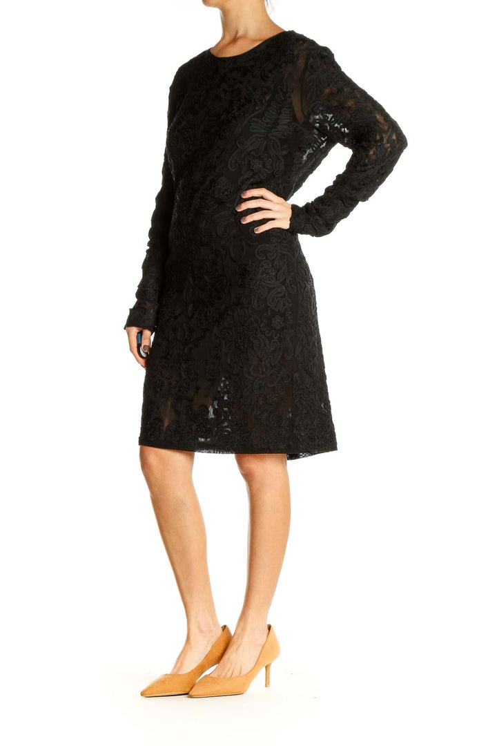 Black Lace Long Sleeve Dress