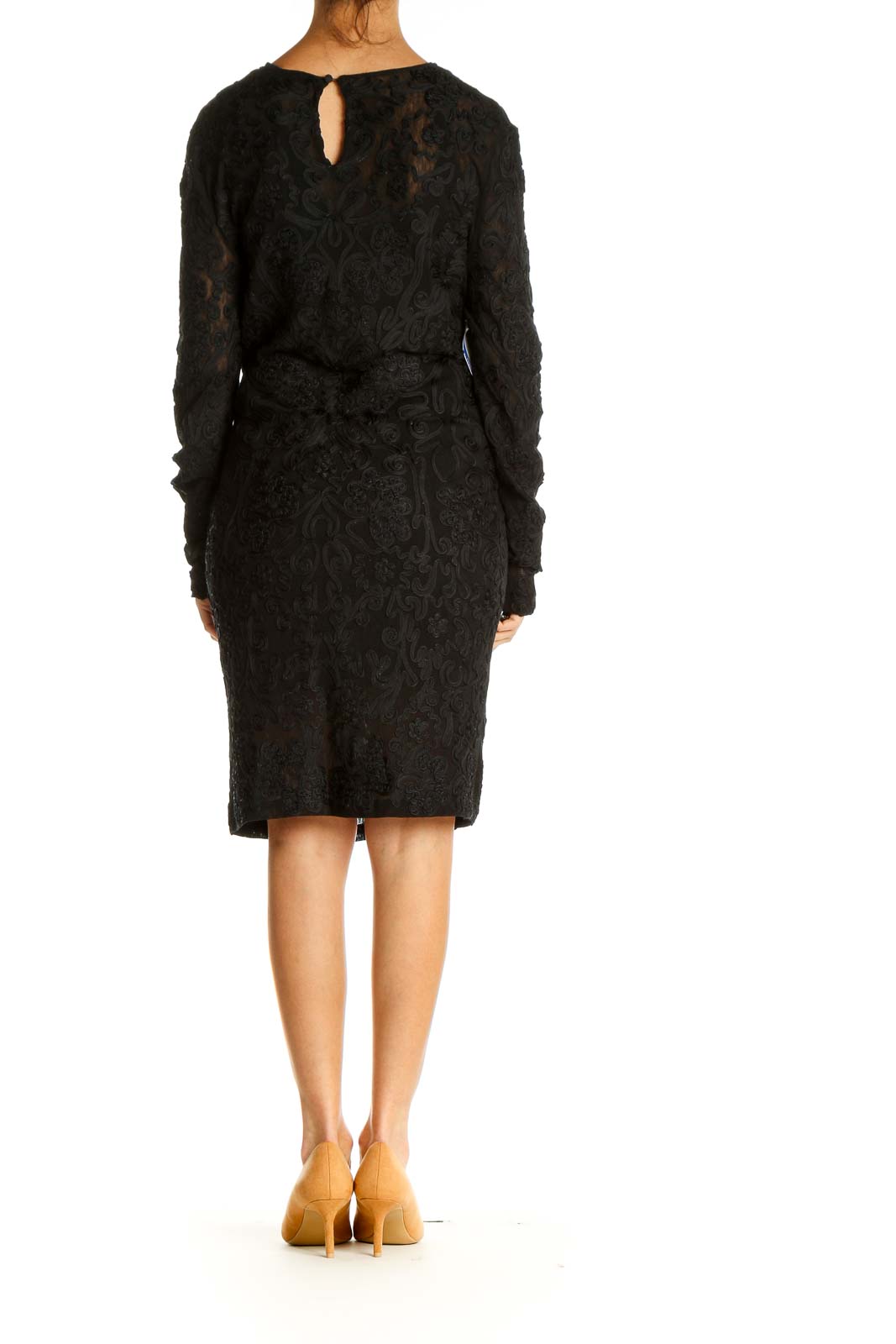 Black Lace Long Sleeve Dress