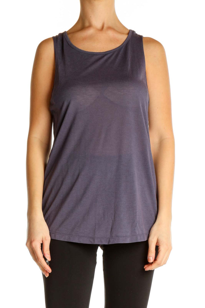 Gray Solid All Day Wear Tank Top