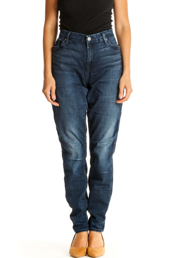 Blue Straight Leg Jeans