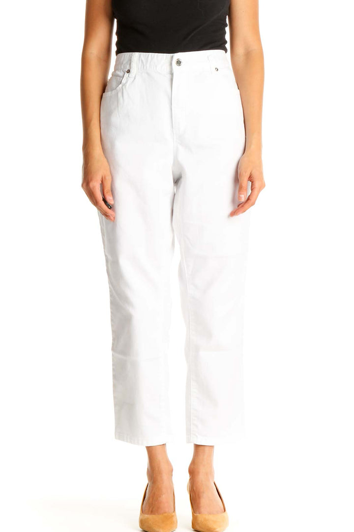 White Straight Leg Jeans