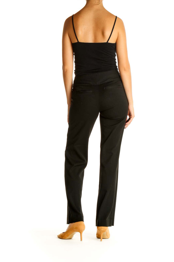 Black Solid Classic Trousers