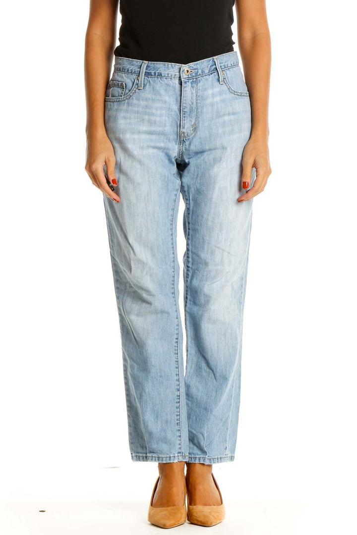 Blue Straight Leg Jeans