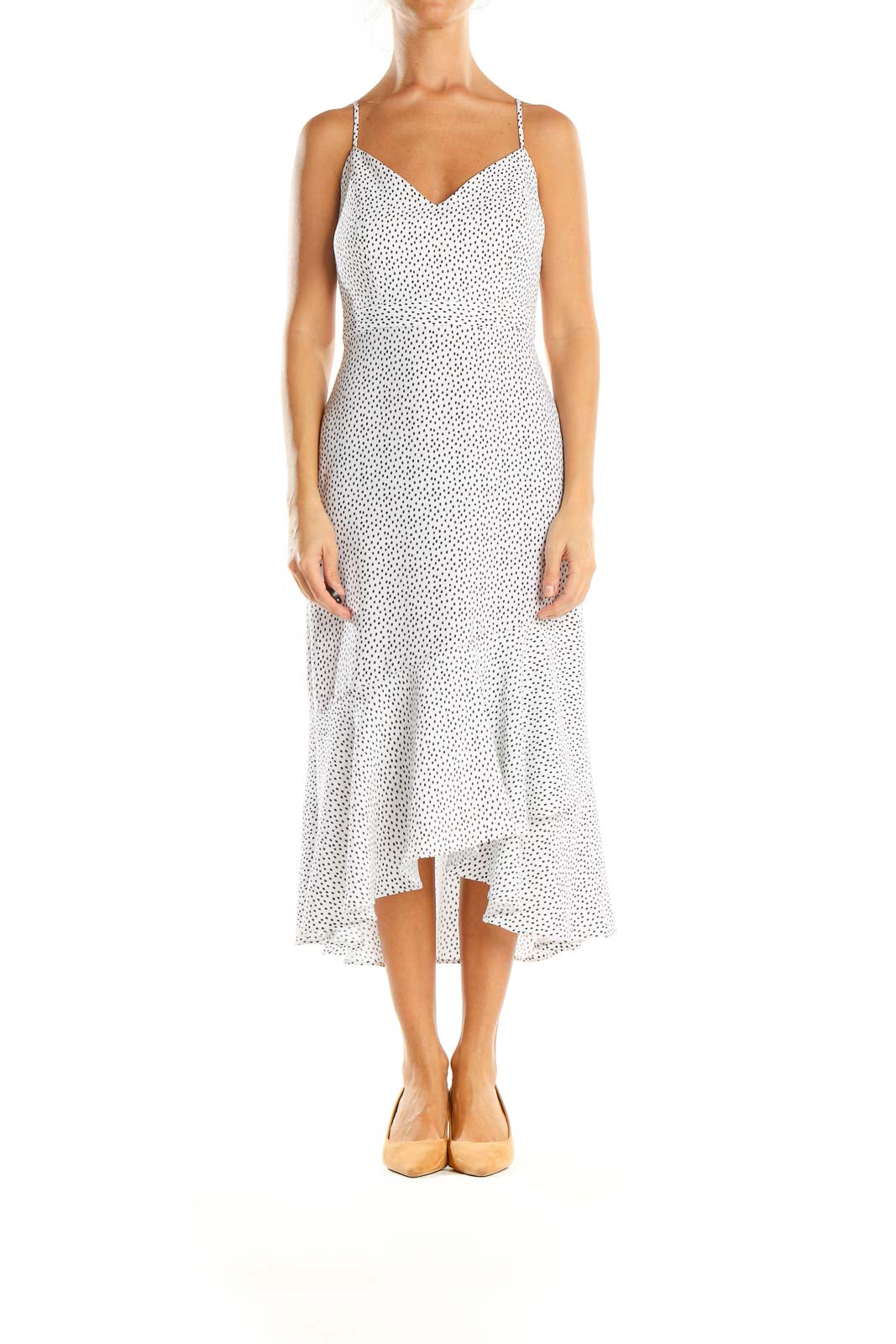 White Polka Dot Fit & Flare Dress