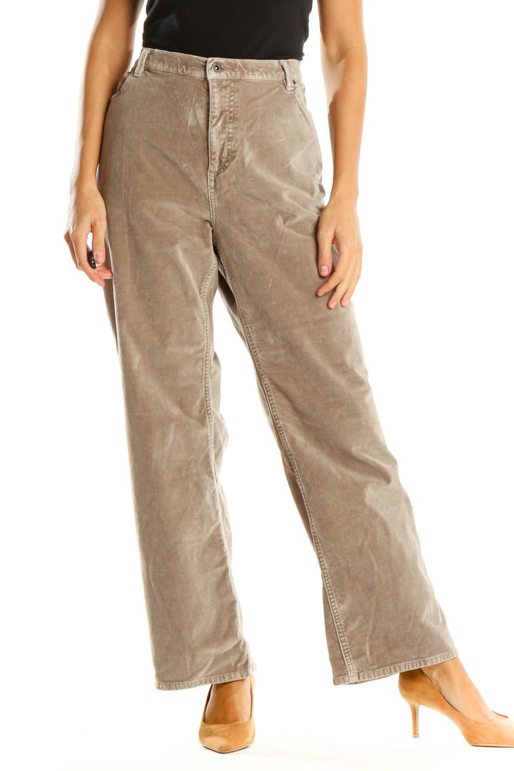 Brown Casual Khaki Pants