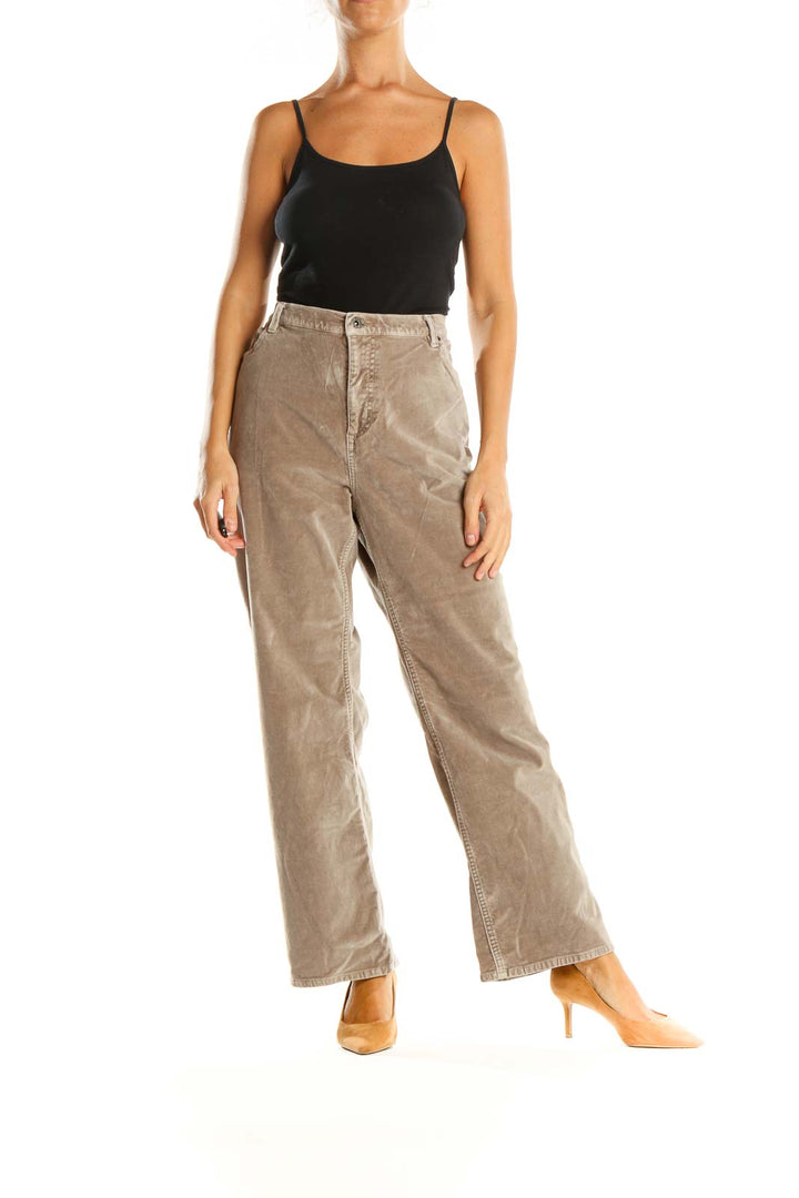 Brown Casual Khaki Pants