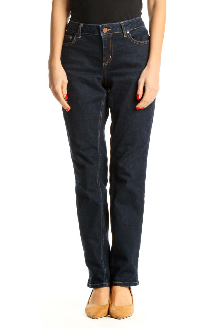 Blue Straight Leg Jeans