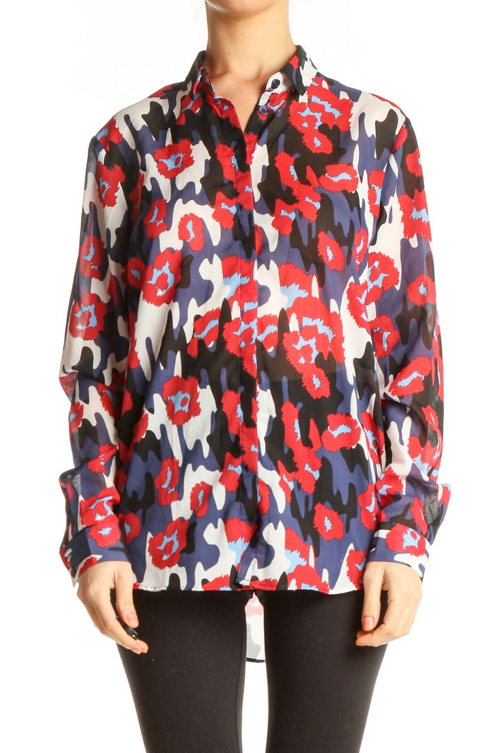 Red Animal Print All Day Wear Shirt