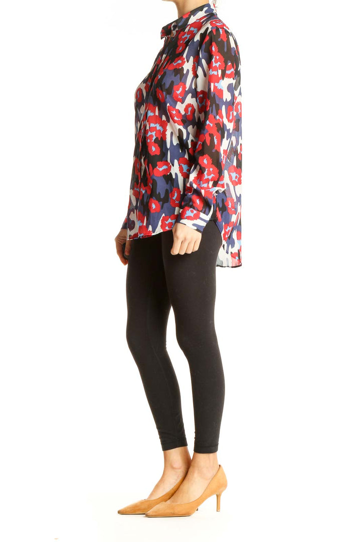 Red Animal Print All Day Wear Shirt