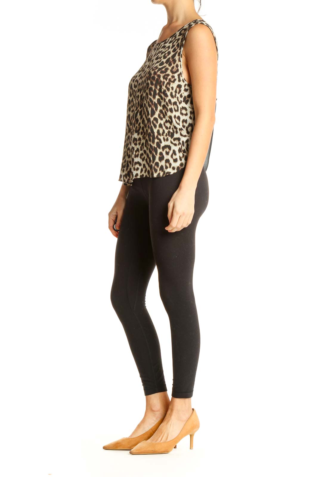 Brown Animal Print Blouse