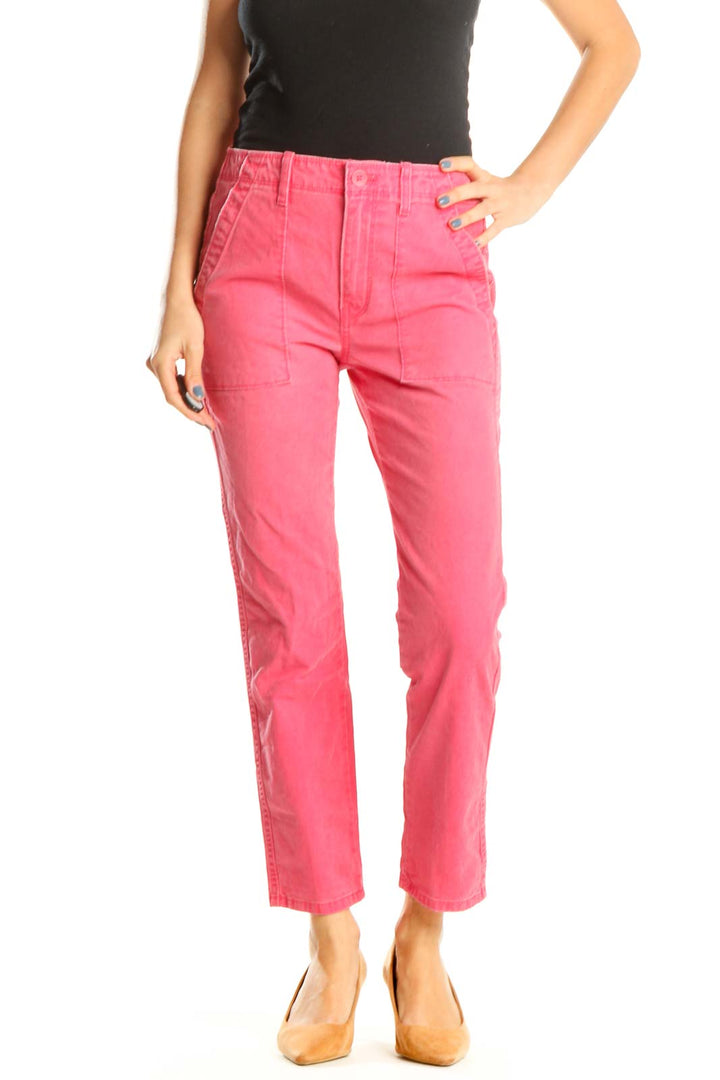 Pink Casual Chinos