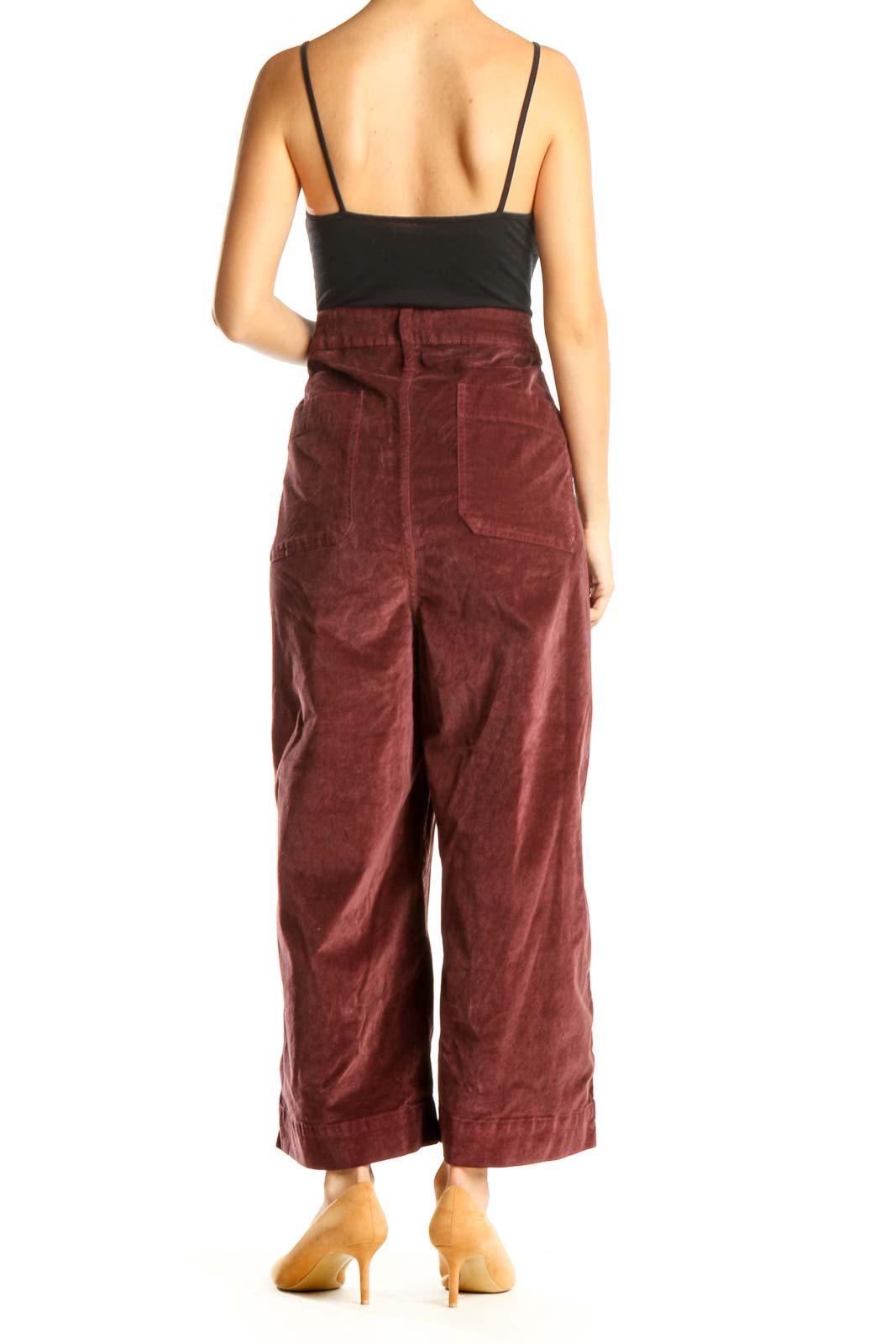 Red Textured Chic Palazzo Pants