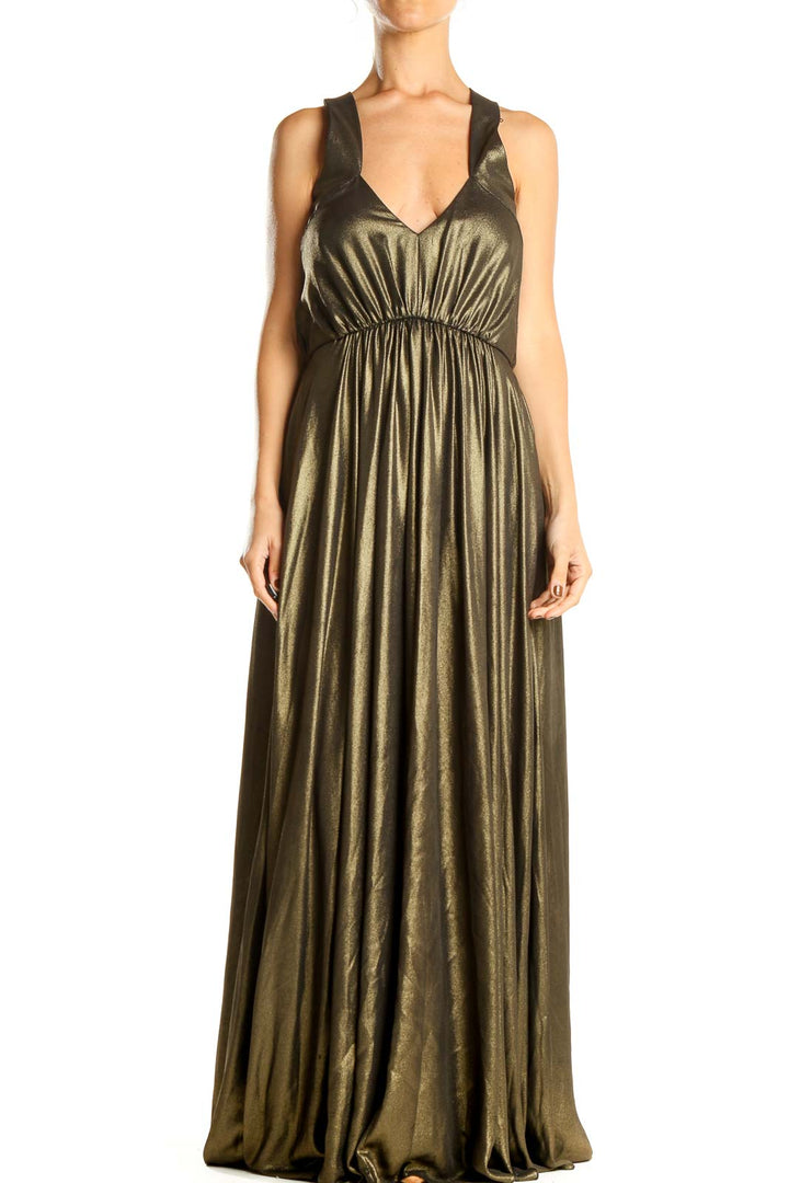 Gold Brown Shimmer Evening Dress