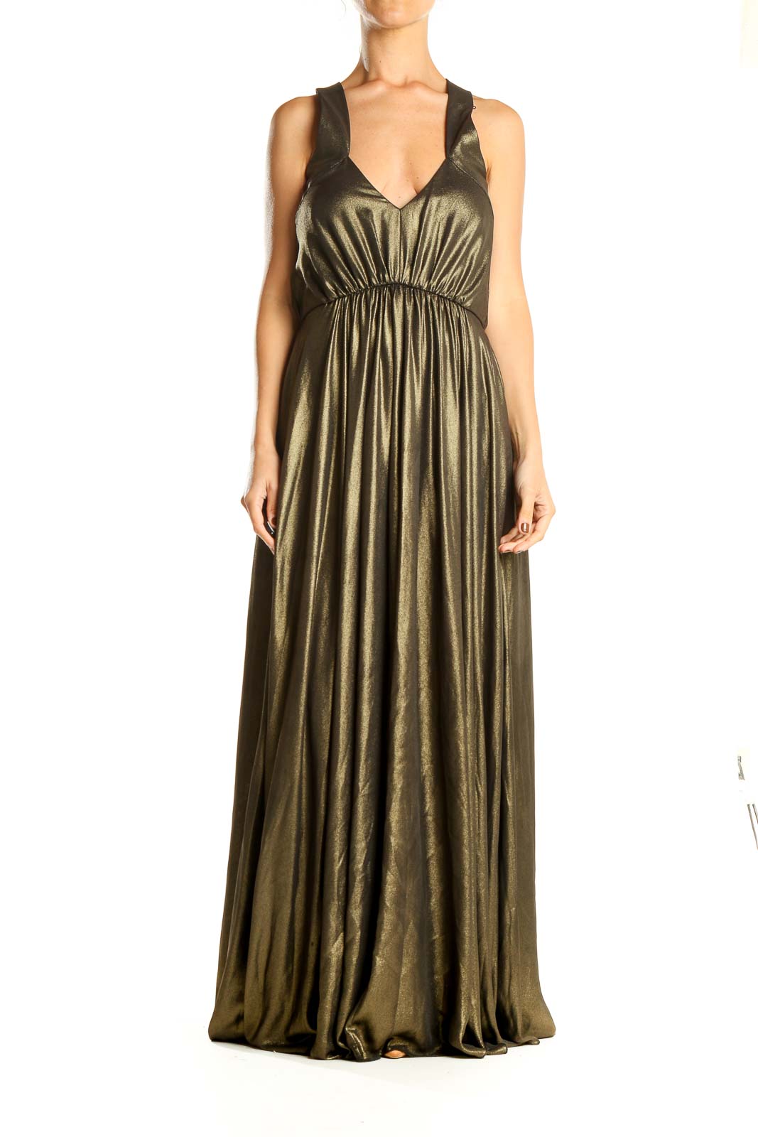 Gold Brown Shimmer Evening Dress