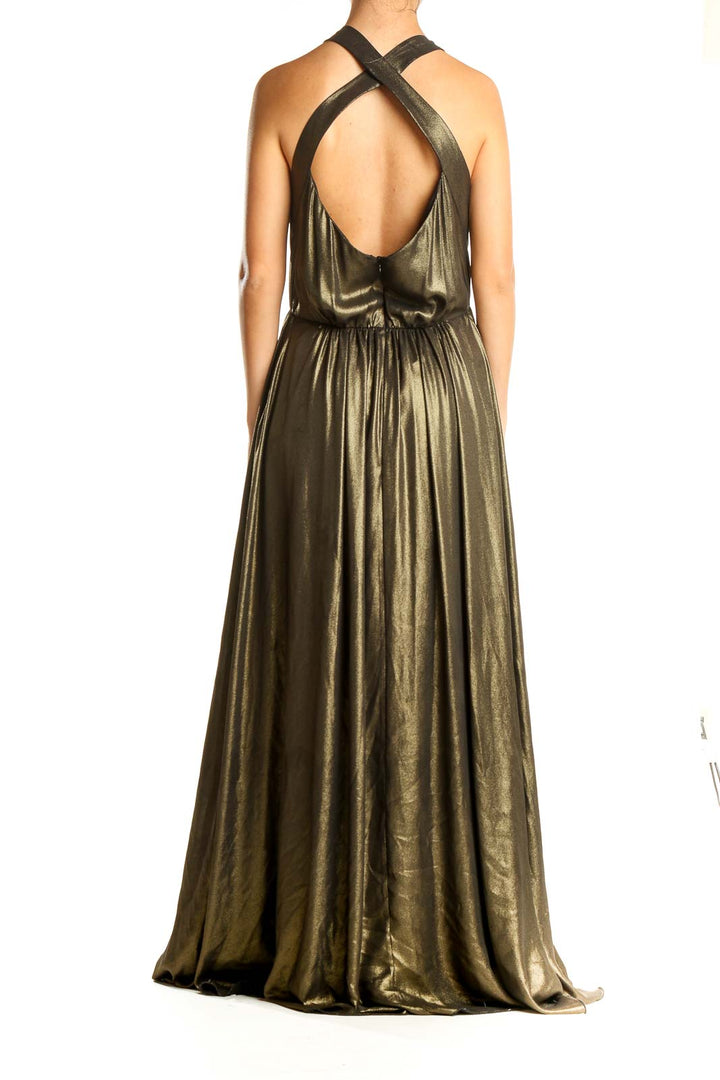 Gold Brown Shimmer Evening Dress