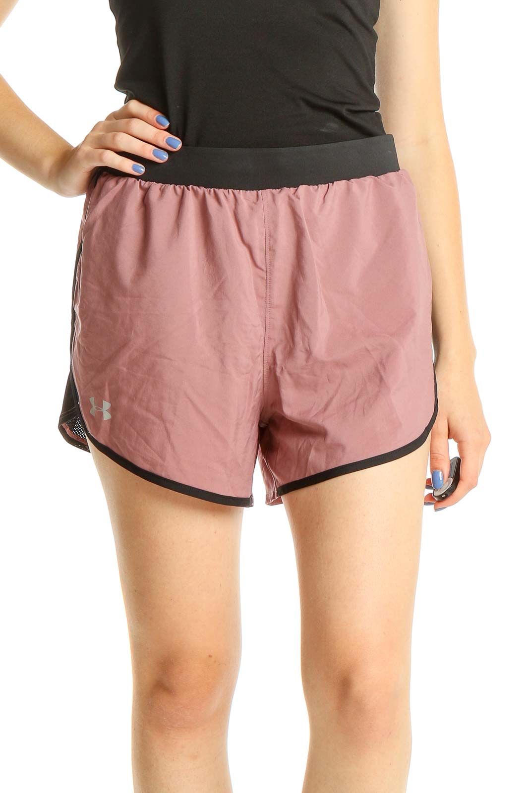 Pink Solid Activewear Shorts