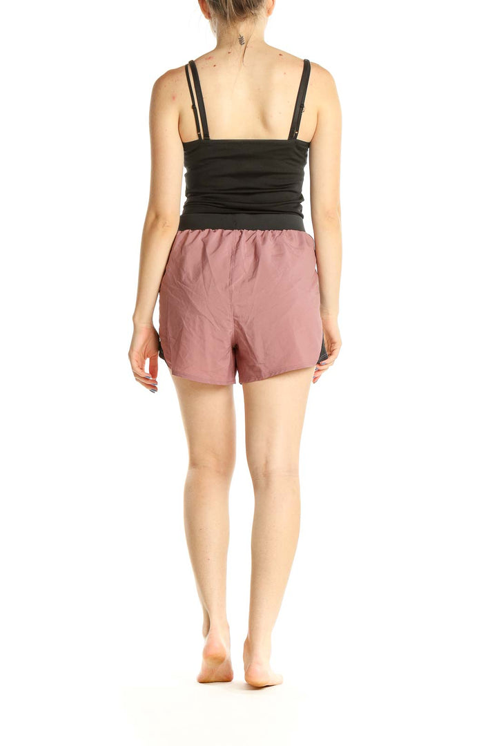 Pink Solid Activewear Shorts