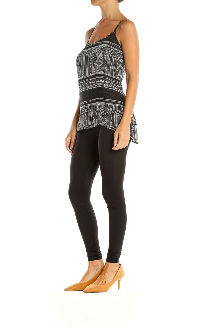 Black Aztec Print Tank Top