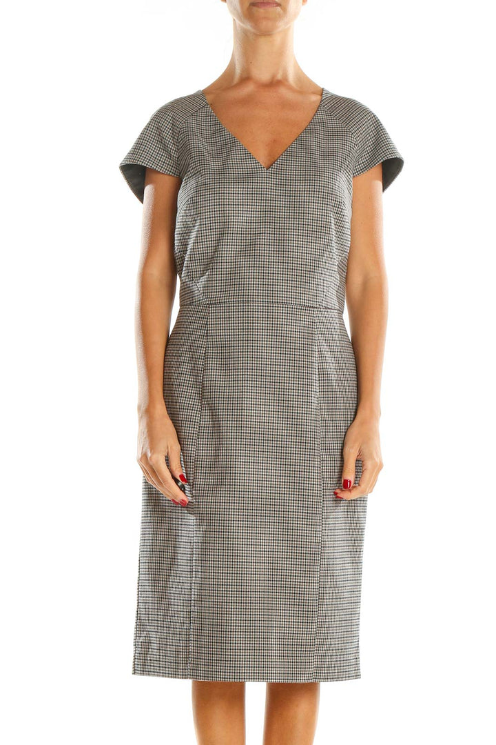 Gray Plaid Work Dress