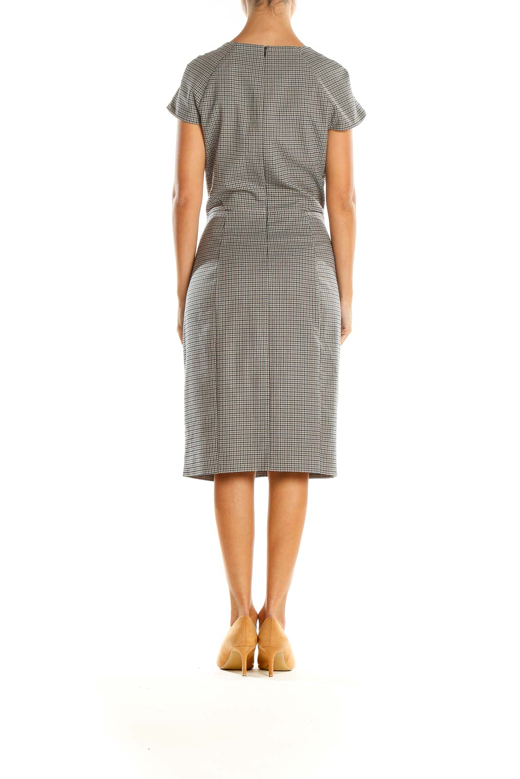 Gray Plaid Work Dress