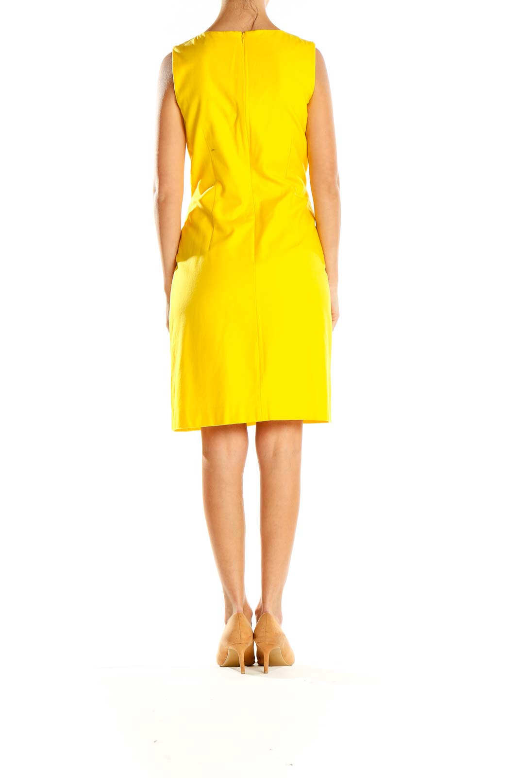 Yellow Embellished Sheath Dress