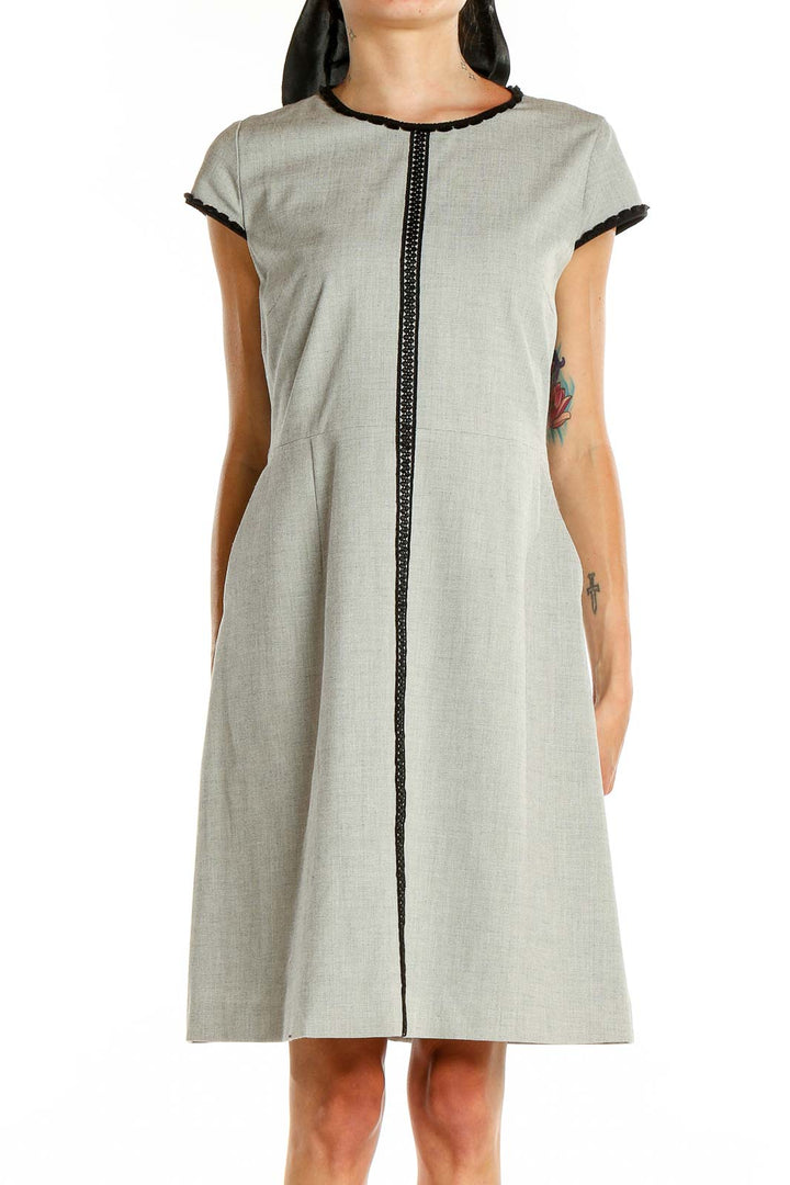 Gray Work A-Line Dress