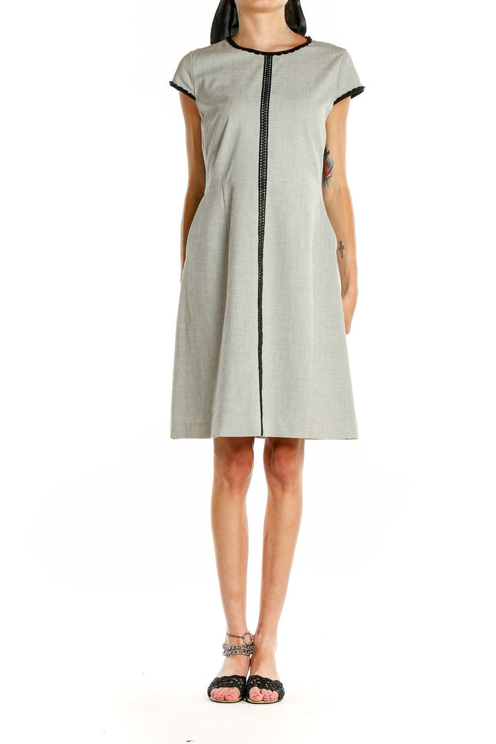 Gray Work A-Line Dress