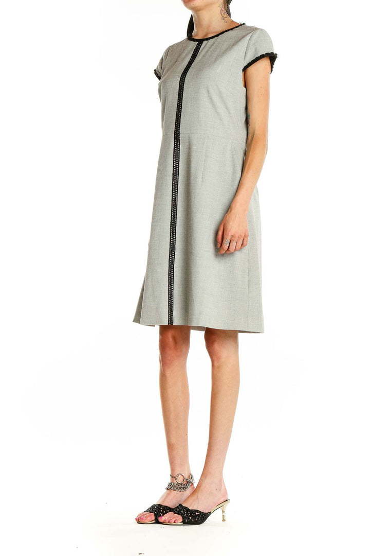 Gray Work A-Line Dress