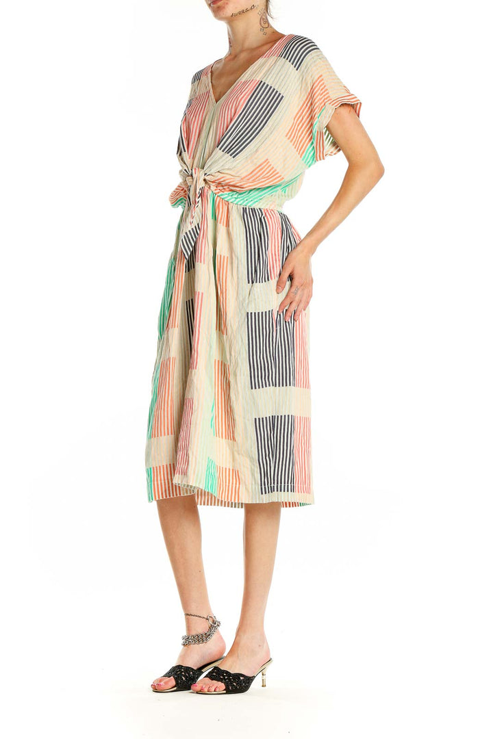 Multicolor Printed Fit & Flare Sun Dress