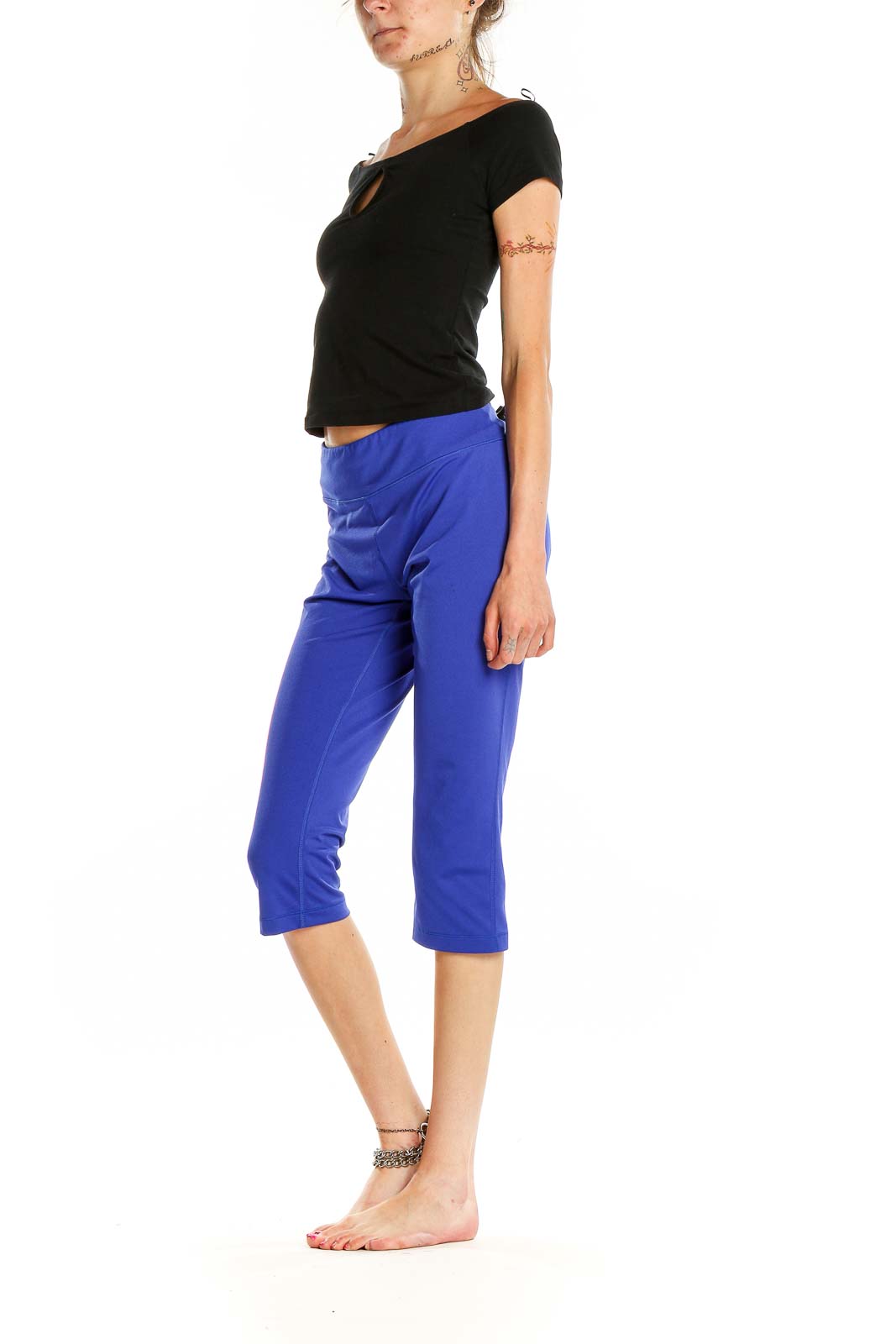 Blue Cropped Activewear Leggings