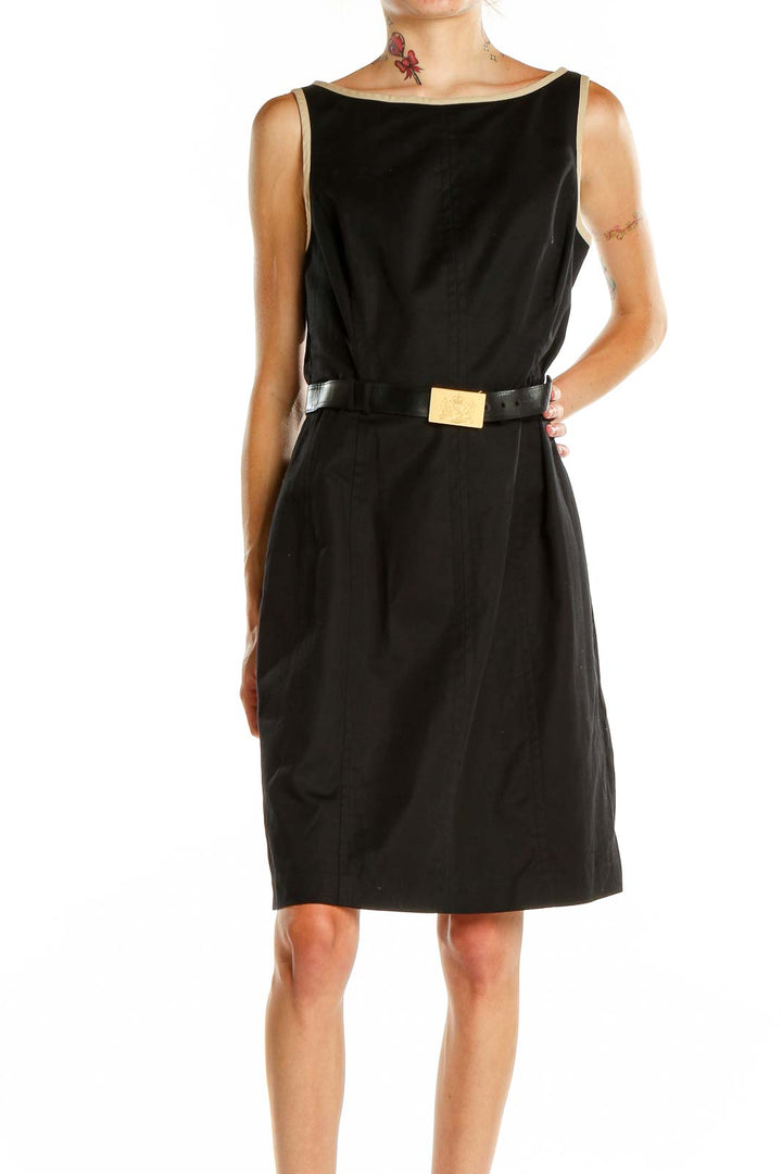 Black Belted Sheath Dress