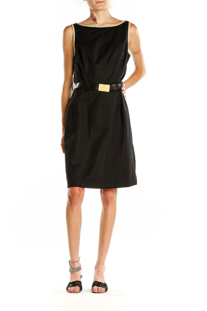 Black Belted Sheath Dress