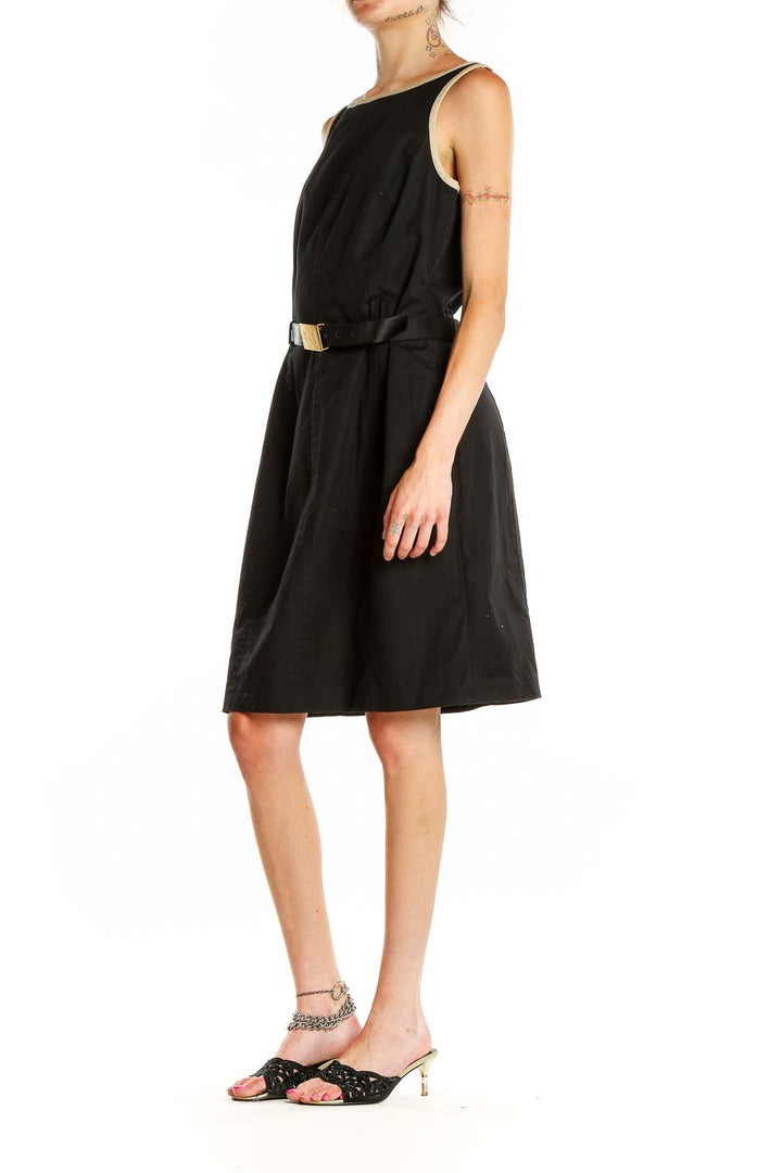 Black Belted Sheath Dress