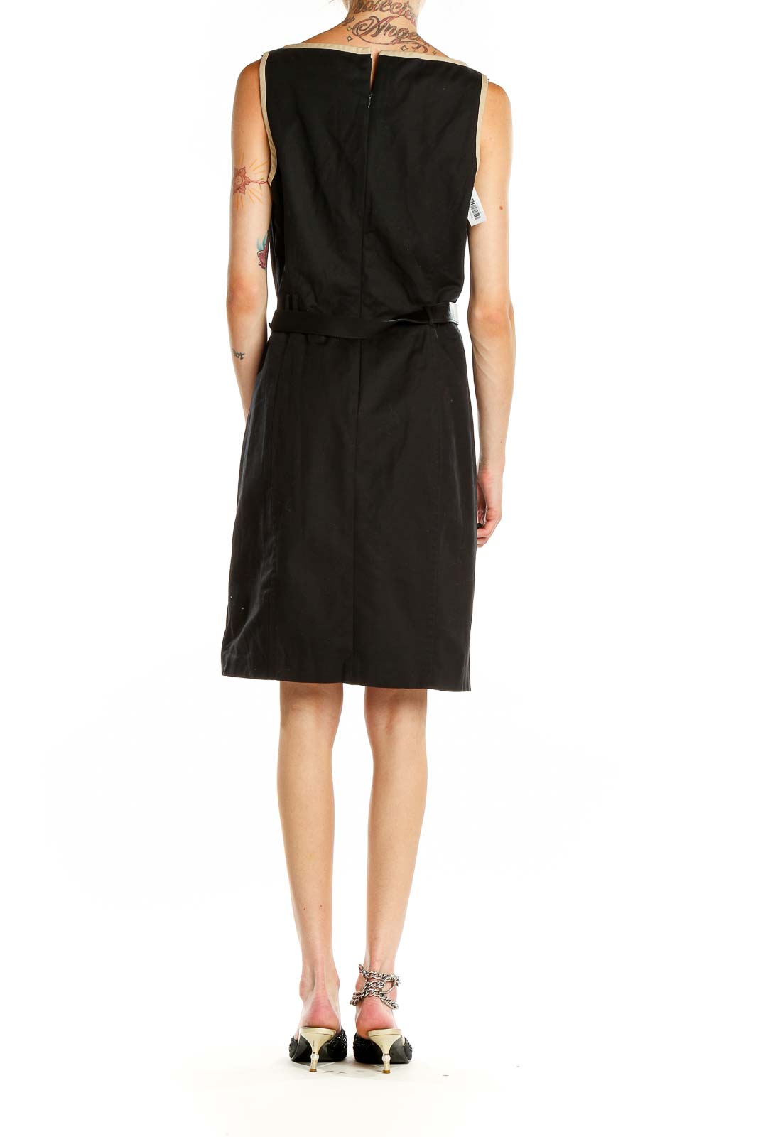 Black Belted Sheath Dress