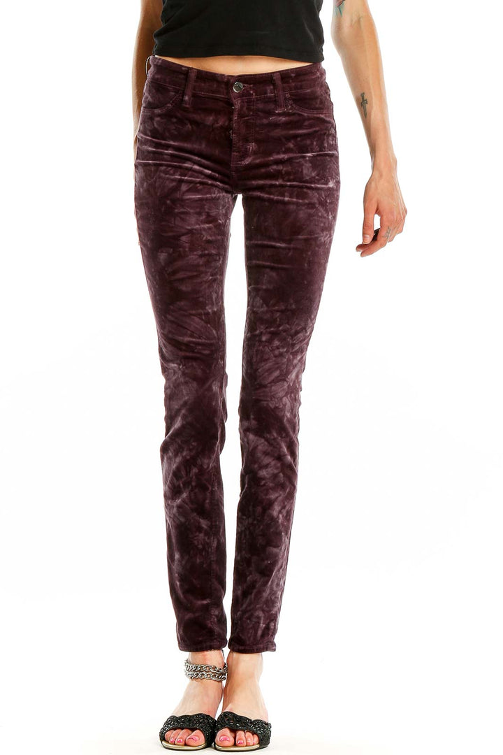 Purple Textured Pants