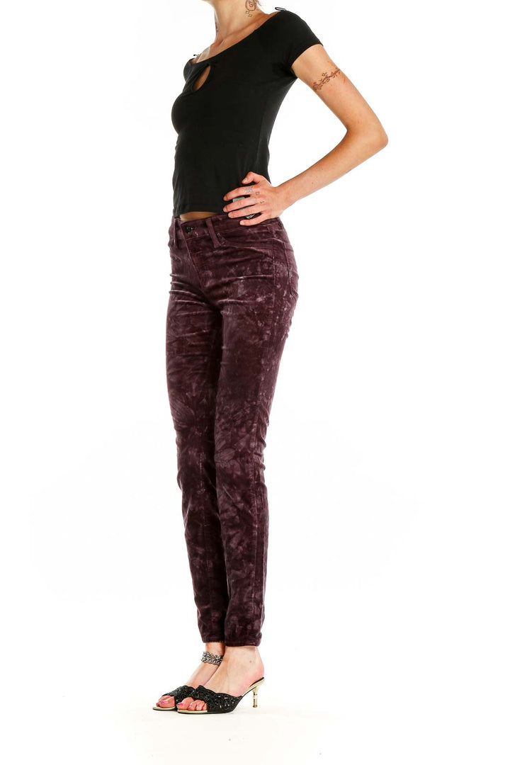 Purple Textured Pants