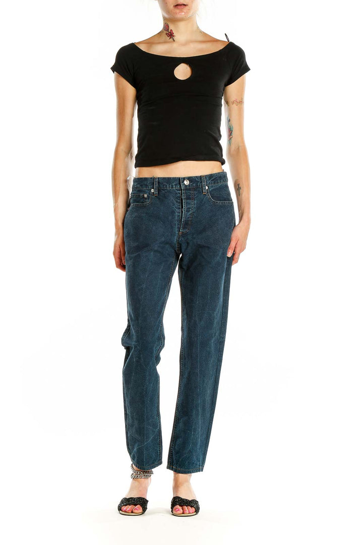 Blue Straight Leg Jeans