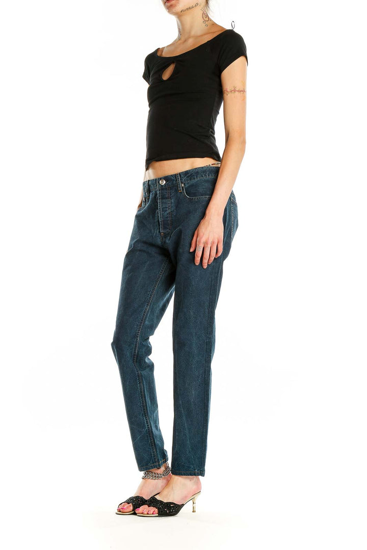 Blue Straight Leg Jeans